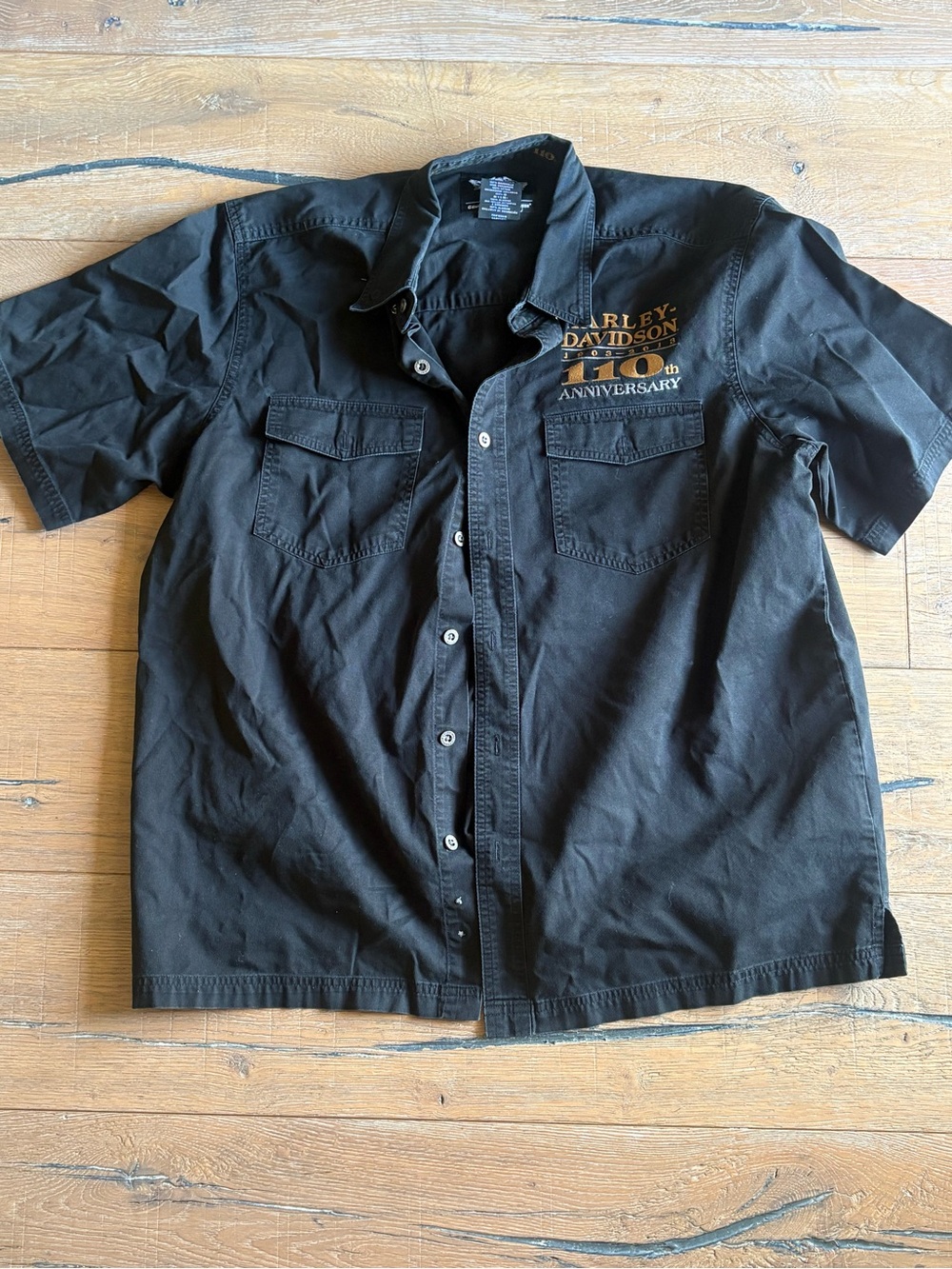 Harley-Davidson 110th Anniversary 1903–2013 Black Button-Up Shirt